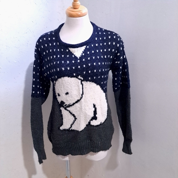 Kersh | Blue, white & grey polar bear knit sweater - Picture 2 of 8